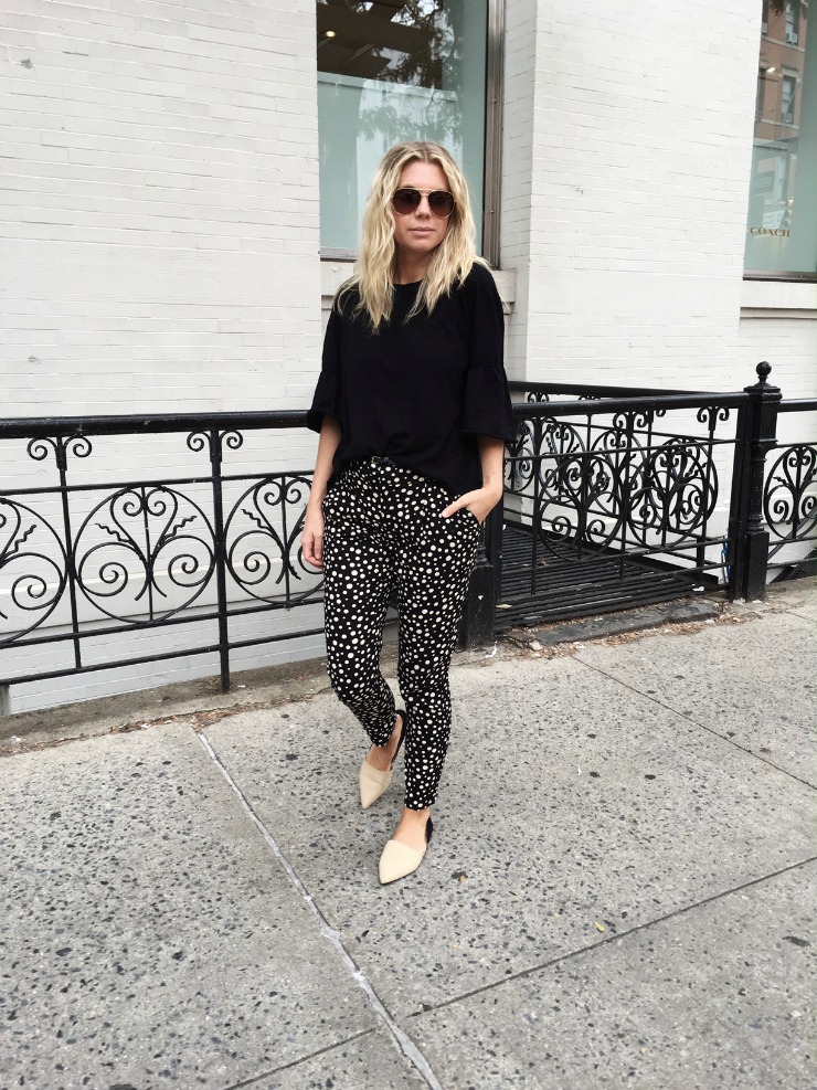 polka dot pant outfits